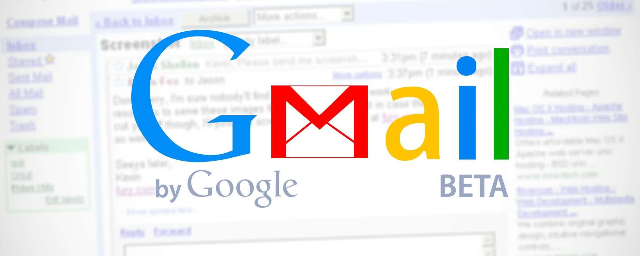 Gmail, nuova interfaccia: ti ricordi la prima?