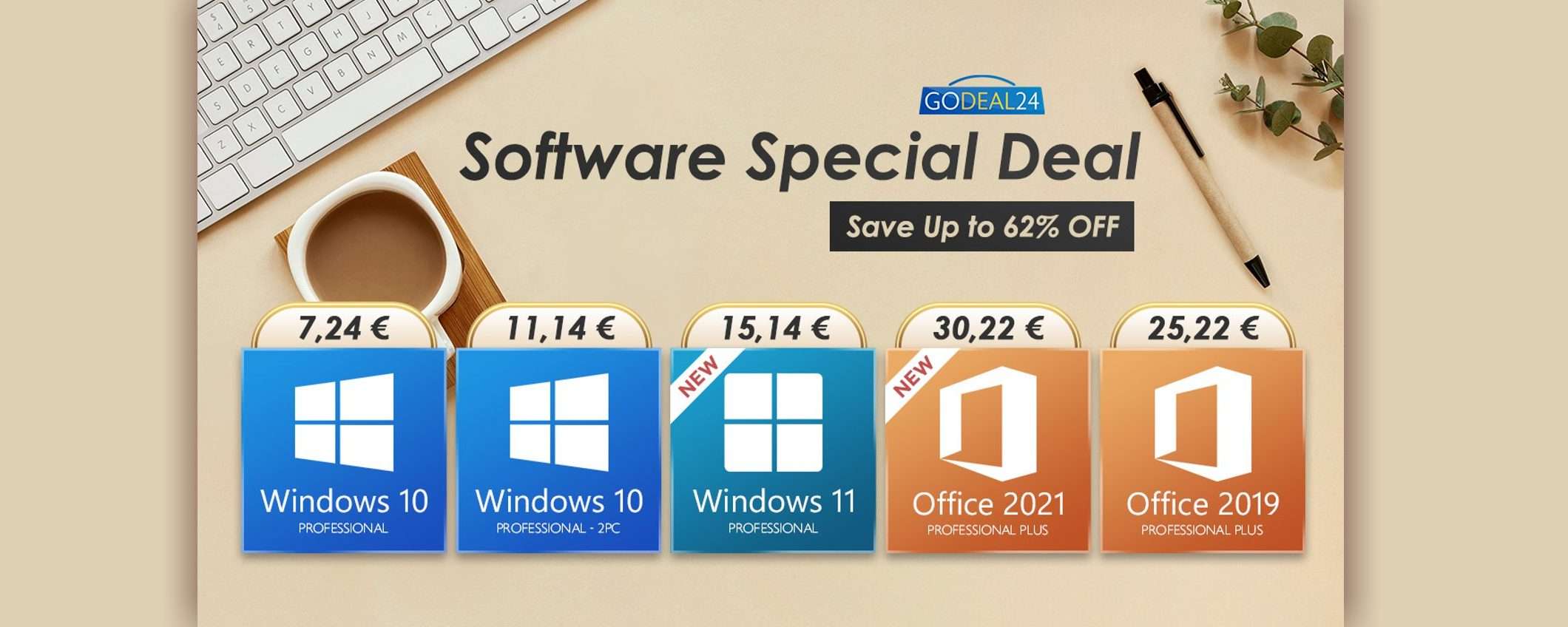 Saldi San Valentino: Office 2021 e Windows 11 a prezzo speciale, tempo limitato