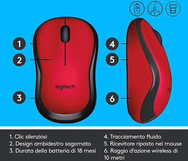 Logitech M220, mouse wireless e silenzioso: le caratteristiche