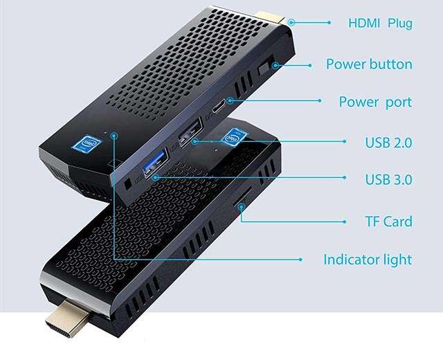 Il Mini PC Stick di SNUNMU con processore Intel e Windows 10 Pro