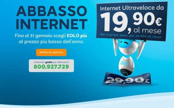 Eolo: ritorna la promo a 19,90€ al mese per 1 anno