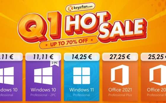 Sconti HOT su Keysfan: Windows 7,25€, -62% su altri software Microsoft