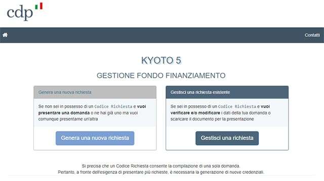 Fondo Kyoto: richiesta di finanziamento