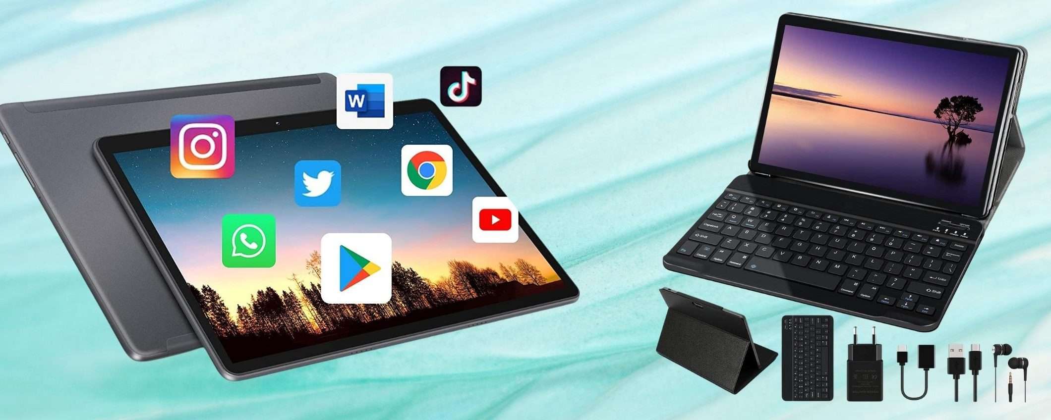 Tablet da 10 pollici Android e con tanto di accessori: 110€ ed è tuo