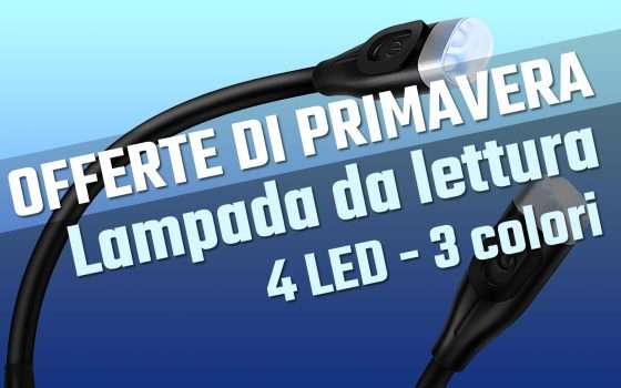 Lampada da lettura (4 LED, 3 colori) in forte sconto