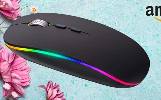 Mouse wireless ricaricabile: DPI regolabili, Bluetooth e 2.4G a 15€