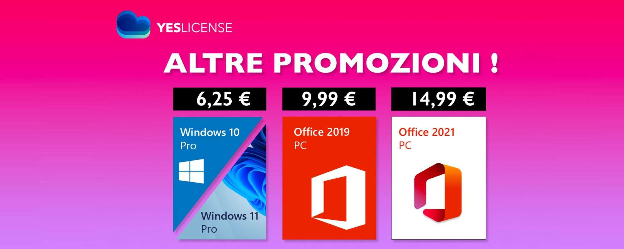 YesLicense, Windows e Office lifetime a sconti pazzeschi per Pasqua