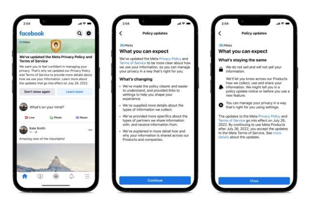 Meta privacy policy update