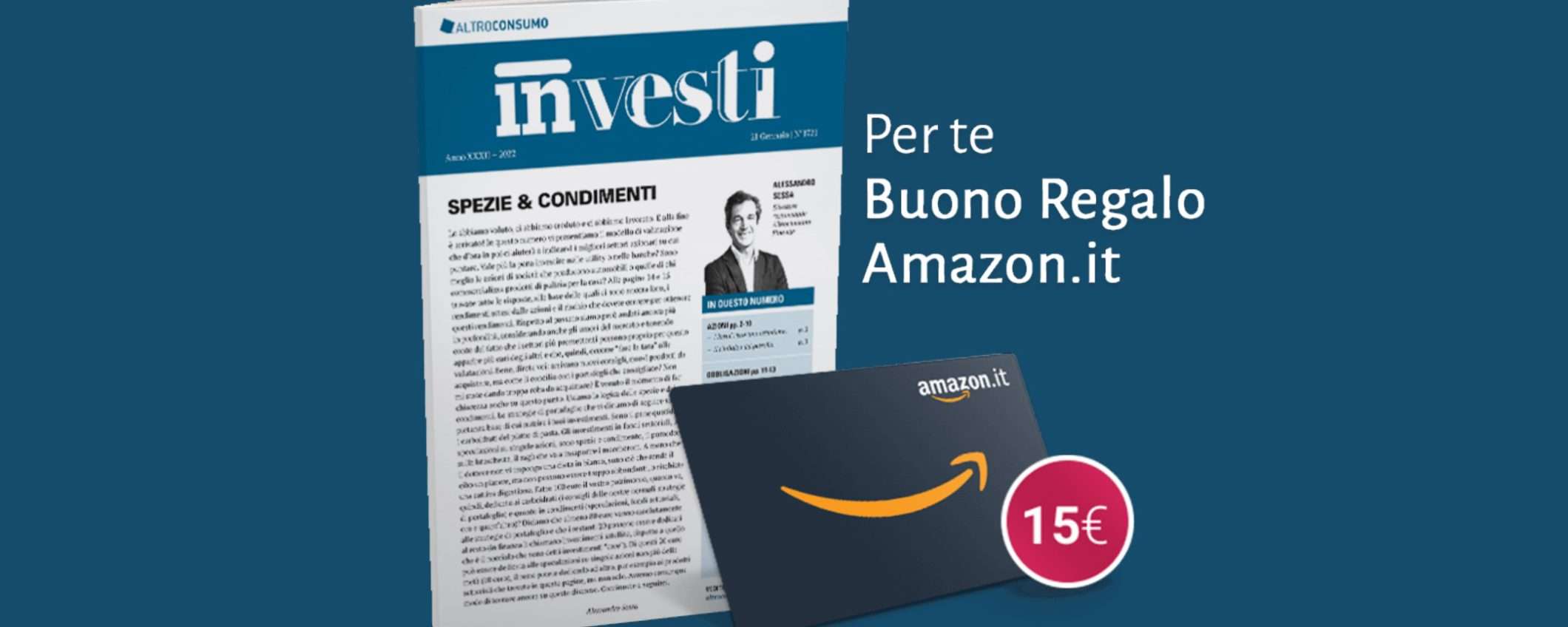 Altroconsumo Investi: come ricevere un buono Amazon da 15€