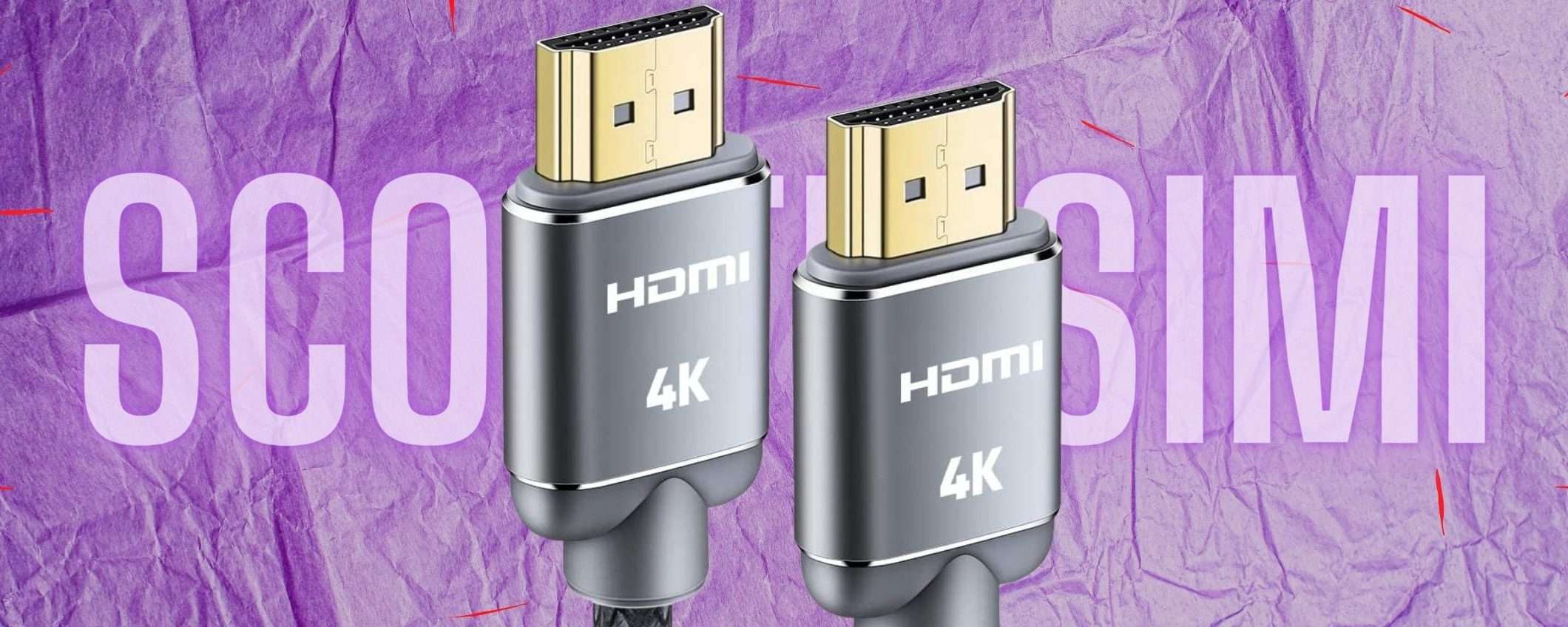 Cavo HDMI 4K, 2 metri di fili INDISTRUTTIBILE e con connettori in ORO