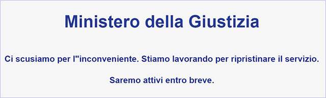 Ministero della Giustizia: il sito istituzionale è offline