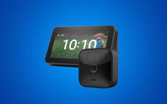 Videocamera esterna Blink con Echo Show 5: bundle in offerta da Amazon