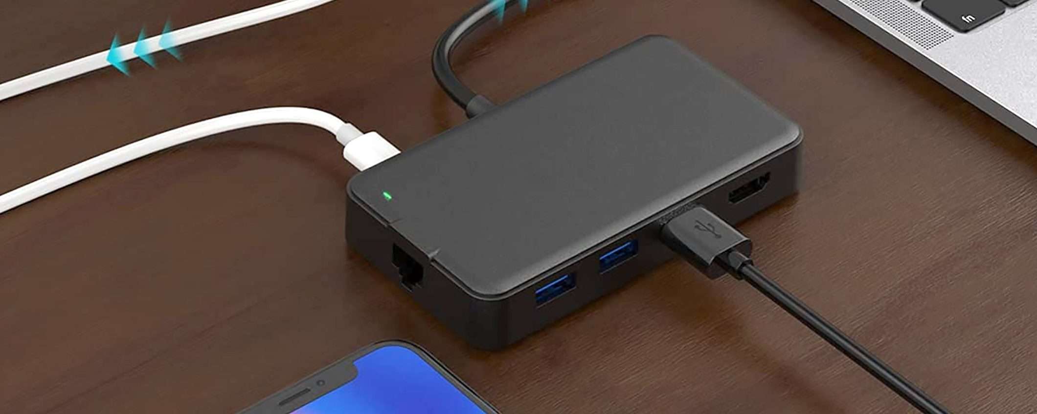 Hub USB-C 7-in-1: sconto 50% al Prime Day