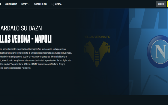 Verona-Napoli in streaming su DAZN