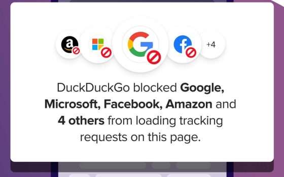 DuckDuckGo blocca anche i tracker di Microsoft