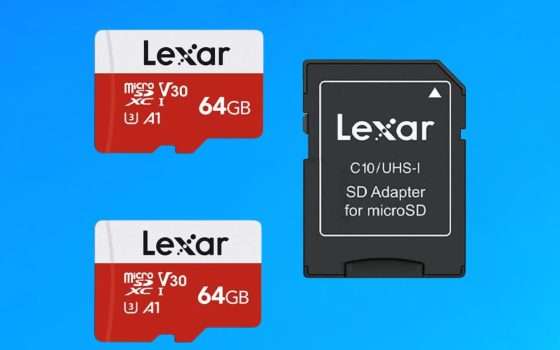 Doppia microSD da 64GB + adattatore? Solo 18 euro su Amazon