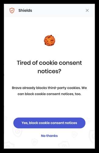 Brave - cookie banner block