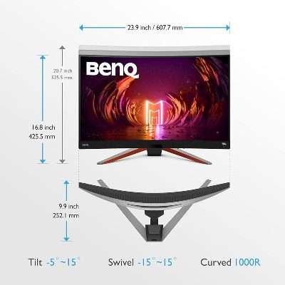 Monitor curvo da gaming Benq misure