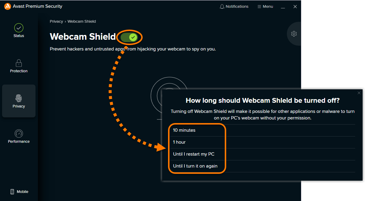 avast webcam shield