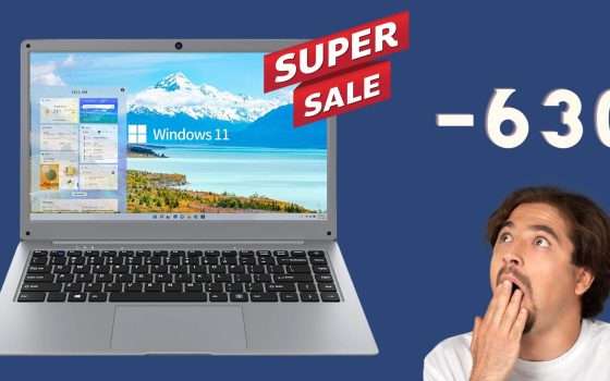 Notebook con W11, 12+256GB: lo sconto FOLLIA è su Amazon (-630€)