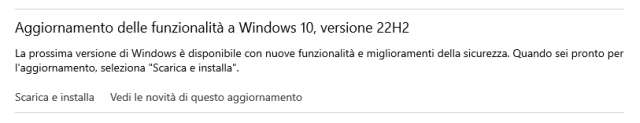 Windows 10 versione 22H2 è ora pronto per un'ampia distribuzione