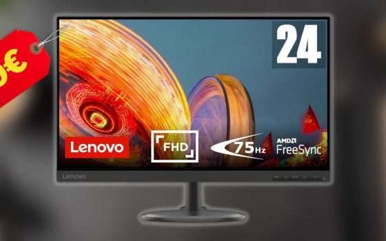 Monitor Lenovo a soli 99€: l'affare è OGGI su Amazon