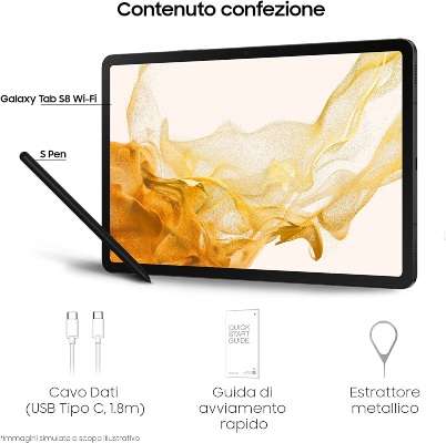 Samsung Galaxy Tab S8 confezione