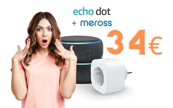 FOLLIA Amazon: 2 Echo Dot + Presa Intelligente Meross a 34€