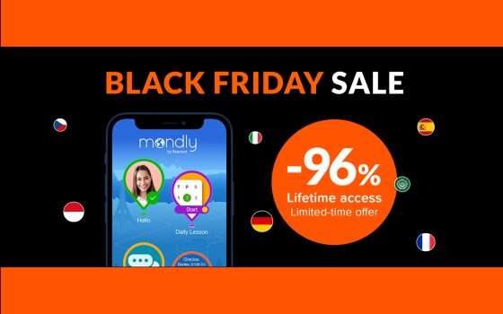 Black Friday con Mondly: impara 41 lingue al 96% di sconto