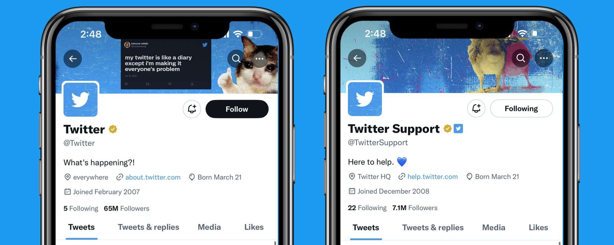 Twitter Blue for Business: doppio badge per affiliati