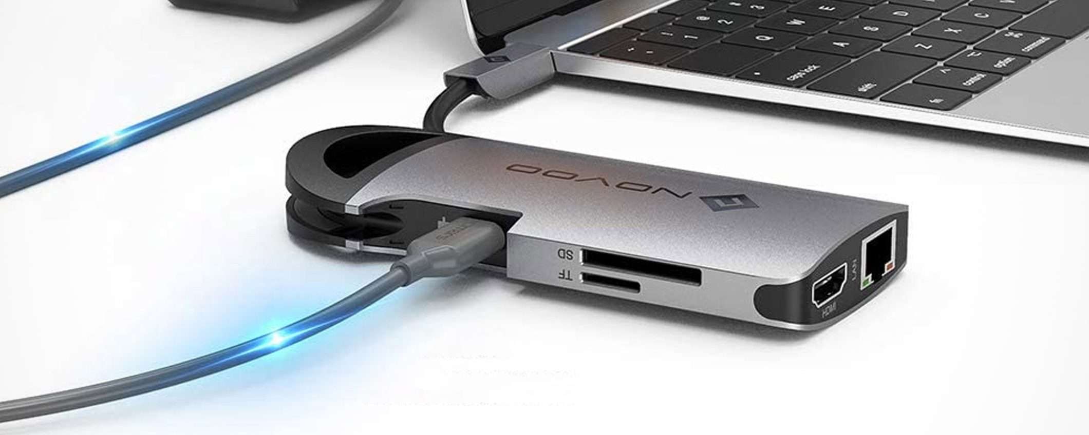 Hub USB-C 8-in-1: metà prezzo e arriva domani