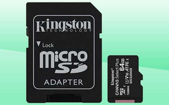 MicroSD 64 GB: solo 5,99€, arriva domani