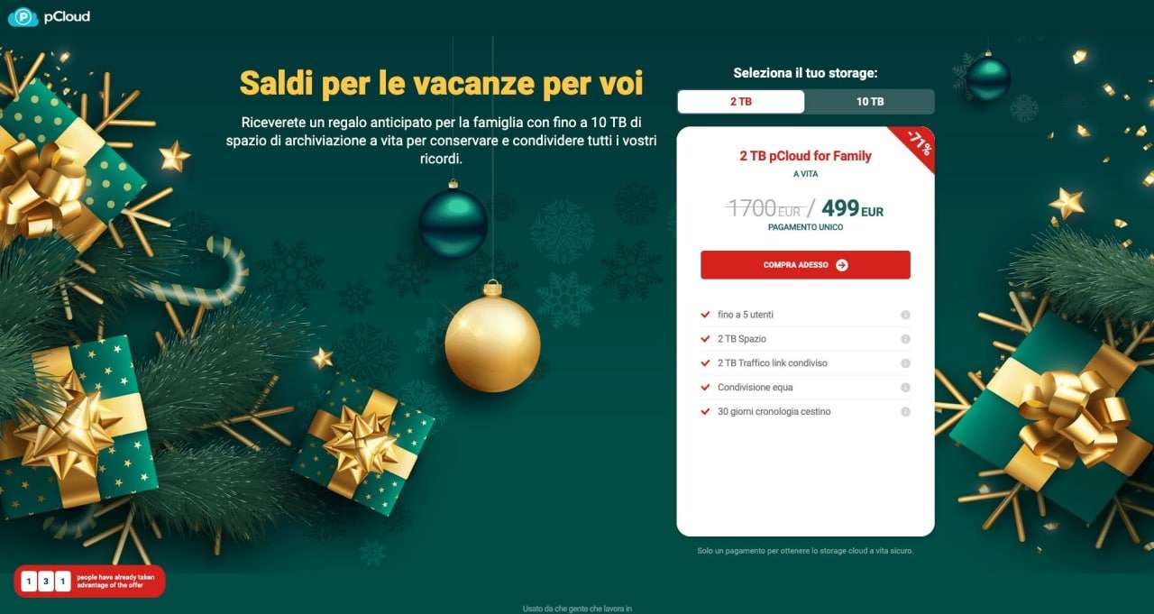 pCloud promo natale