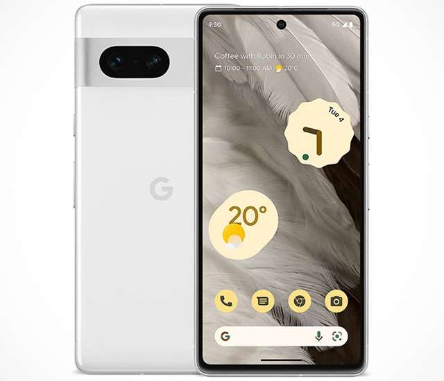 Lo smartphone Pixel 7 nella colorazione Bianco ghiaccio