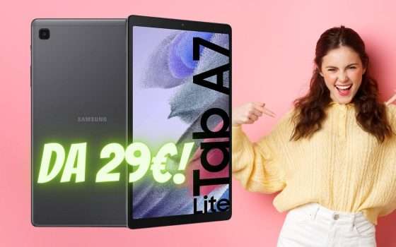 Samsung Galaxy Tab A7 Lite: da soli 29€ su Amazon