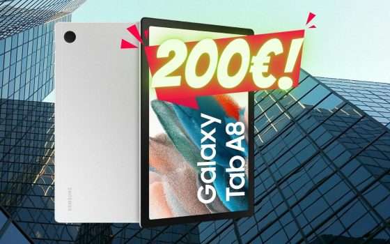 Samsung Galaxy Tab A8: l'iconico tablet è in offerta a 200€