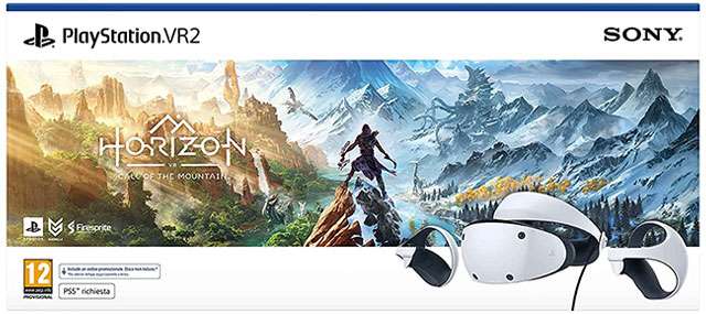 Il bundle con il visore PlayStation VR2 e il gioco Horizon: Call of the Mountain