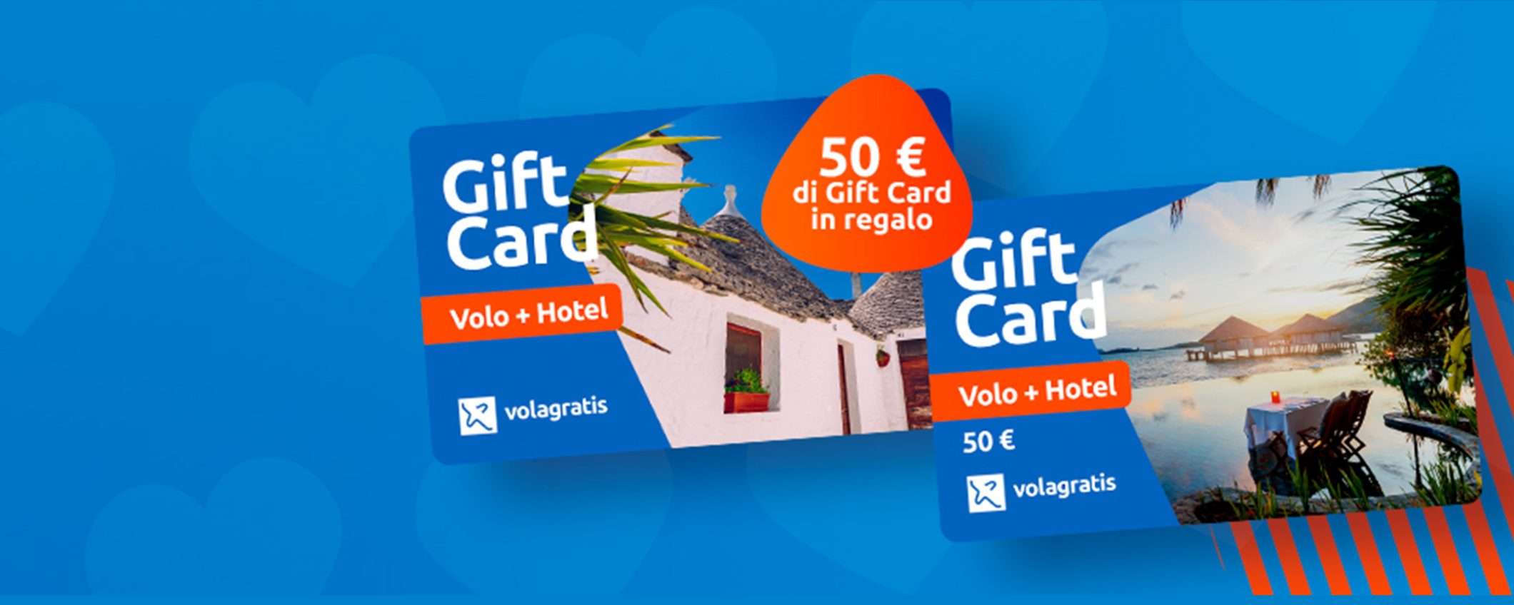 Regala una Gift Card Volagratis: una seconda da 50€ in omaggio