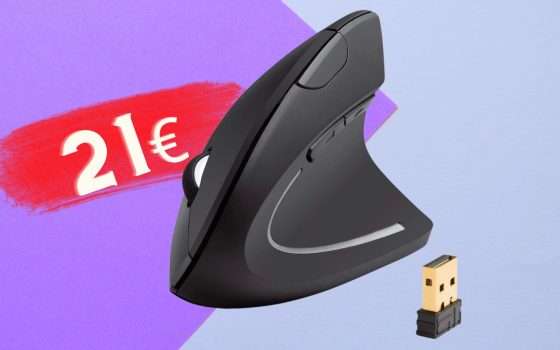 Mouse verticale di Anker: comodo, ergonomico, ZERO fili (21€)