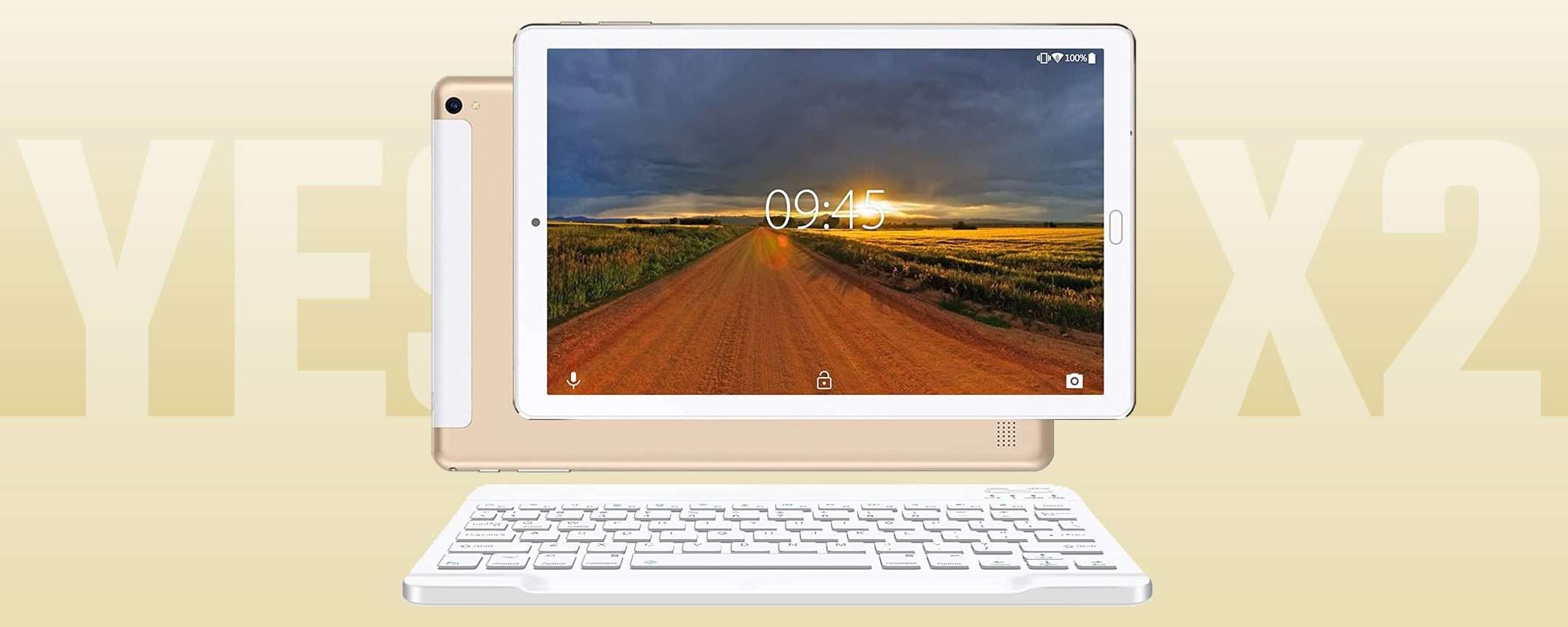 Tablet Android 12 con mouse, cover e tastiera in super offerta su