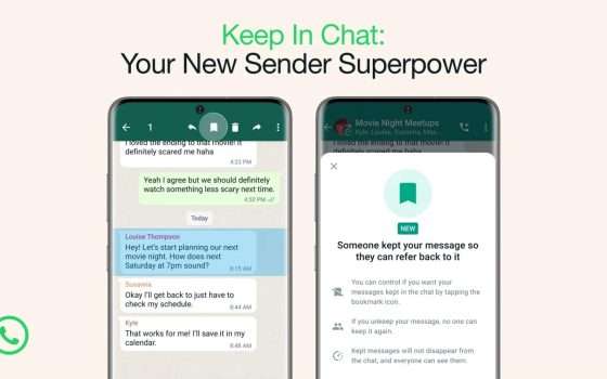 WhatsApp: da oggi i messaggi effimeri possono essere salvati