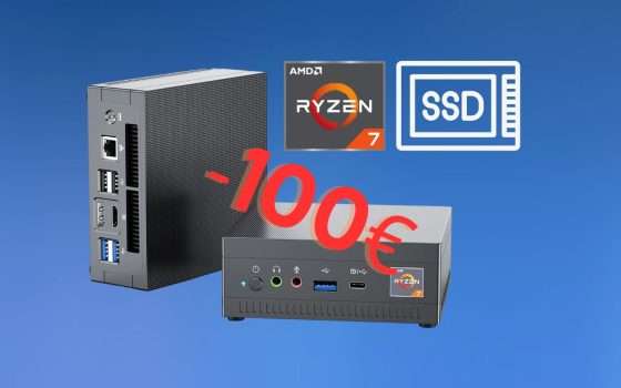 Mini PC, che BESTIA: Ryzen 7, 16GB RAM e 512GB SSD a 100 euro in meno