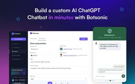 Writesonic lancia Botsonic: create il vostro chatbot IA in pochi minuti!