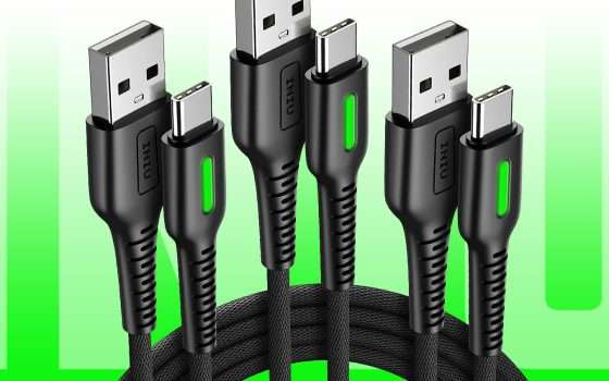 Tris di cavi USB-C: l'offerta Amazon sul pack INIU