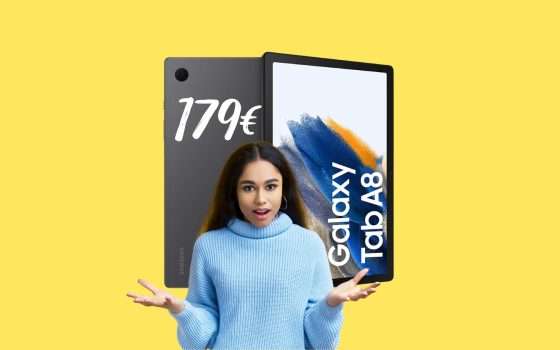 Samsung Galaxy Tab A8: 179€ e Tasso Zero su Amazon