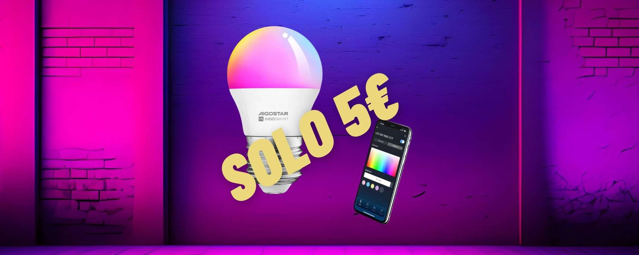 Lampadina Smart E27: la controlli con ALEXA e la paghi solo 5€