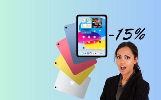 Apple iPad 10: tutti i colori in offerta solo su Amazon (-15%)