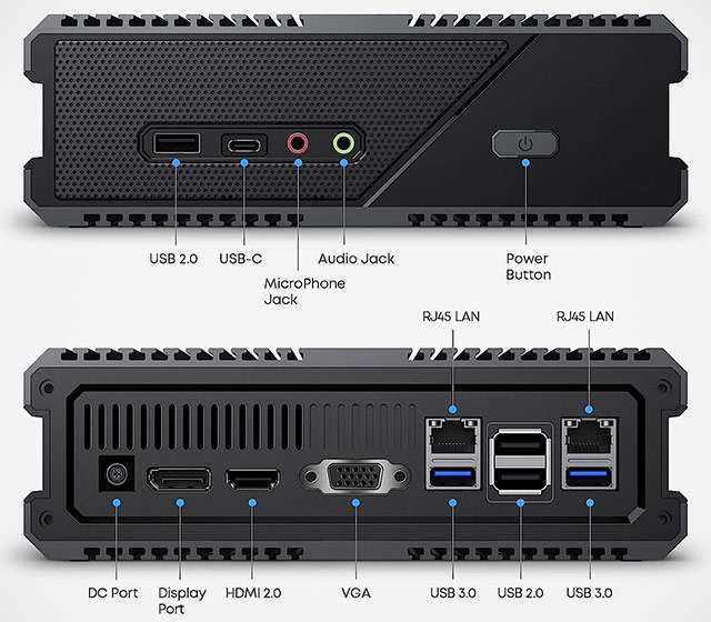 CHUWI RZBOX: le porte di connessione presenti sul Mini PC