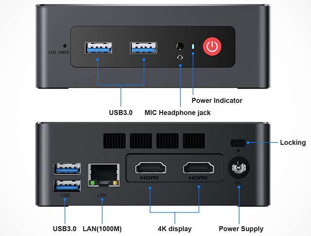 TRIGKEY Green G3: le porte di connessione presenti sul Mini PC