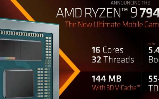 AMD Ryzen 9 7945HX3D: prima CPU mobile con cache 3D